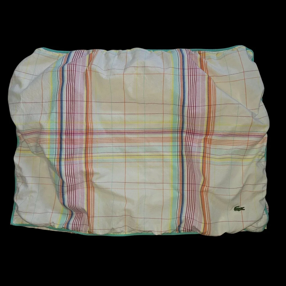 Lacoste Pillowcases Set of‎ 3 Plaid Colorful Cotton